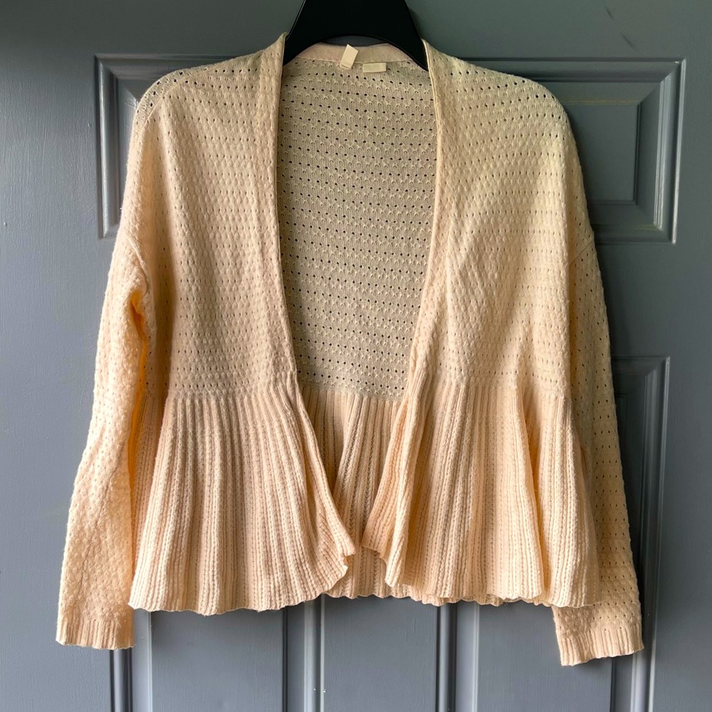 Moth for Anthropologie Open front cardigan with trumpet detail sz XS